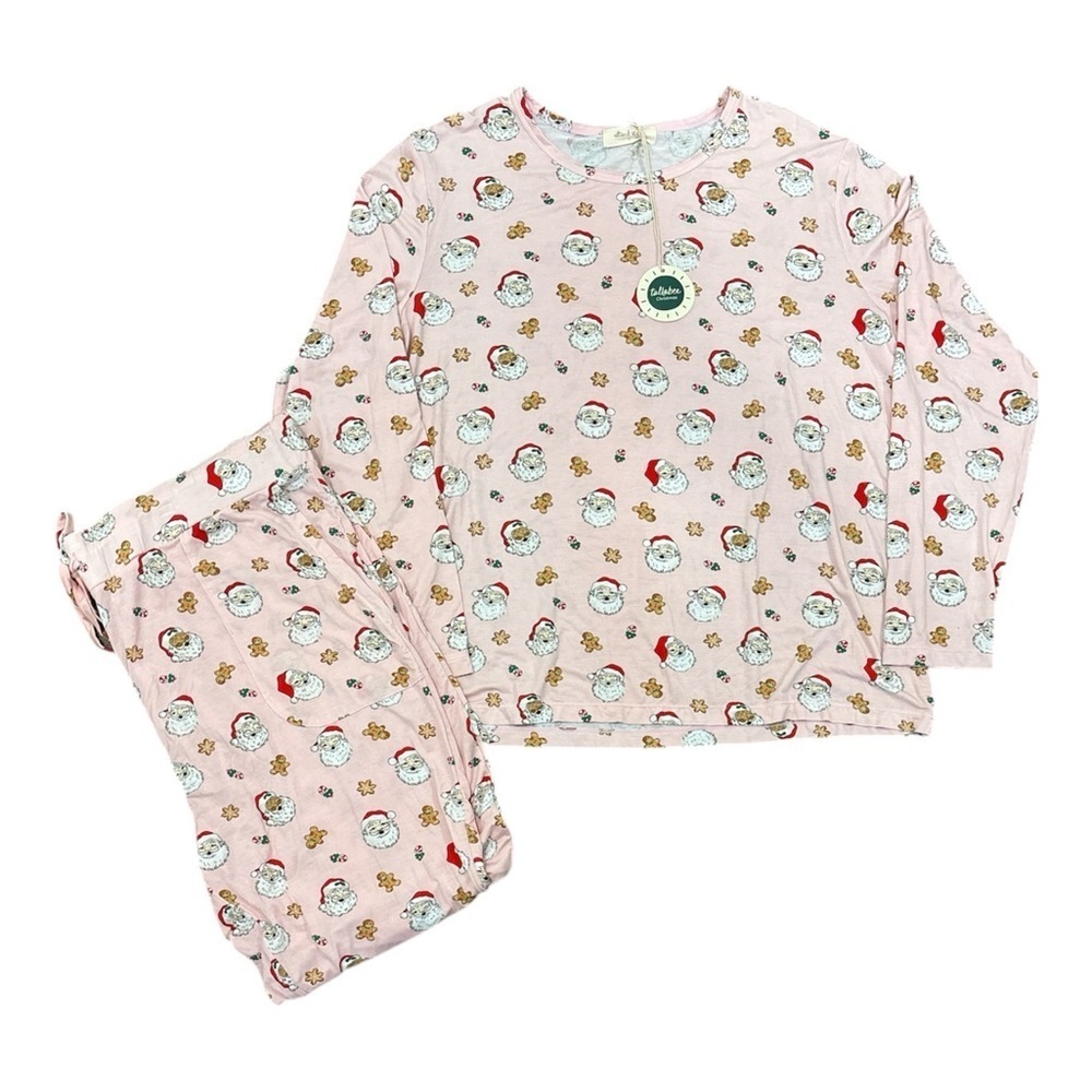 Altar'd State Christmas Pajamas Pink Santa Cookies Size L&XL